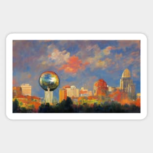 Knoxville skyline Claude Monet Sticker